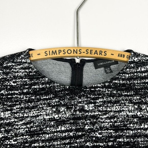 Lord & Taylor Womens Black & White Pattern 3/4 Sleeve Blouse XS - Picture 4 of 5